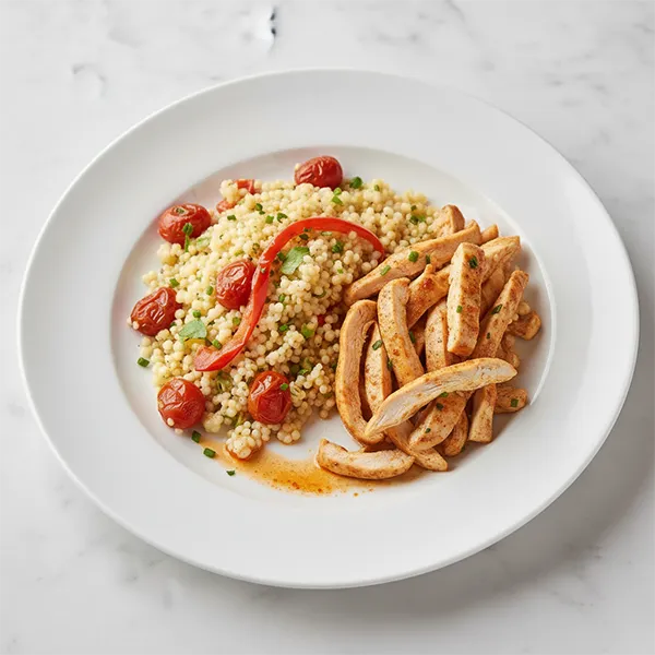 Spanish Chicken with Paprika Smoked Tomato Pearl Couscous